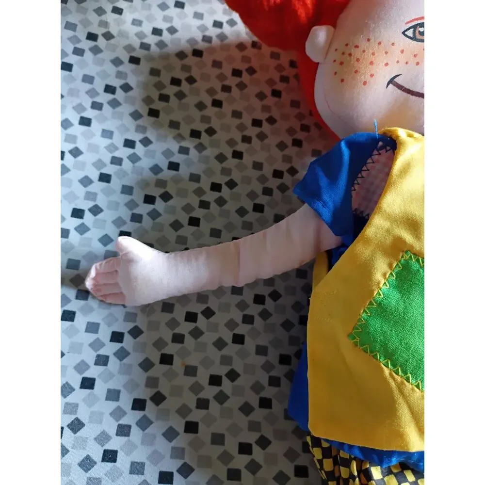Vintage Juan’s Pippi Longstocking Plush Doll Astrid Lindgren Plush 17.5” Rare